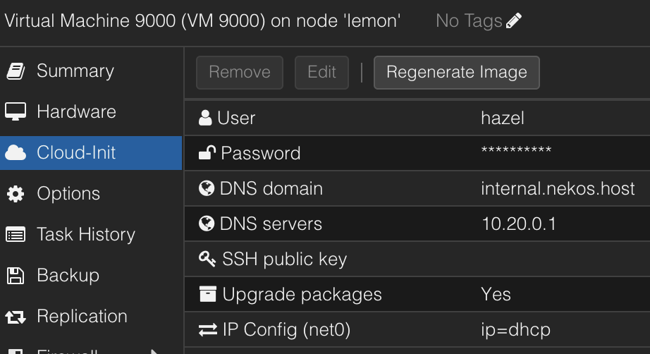 Cloud-init configured
