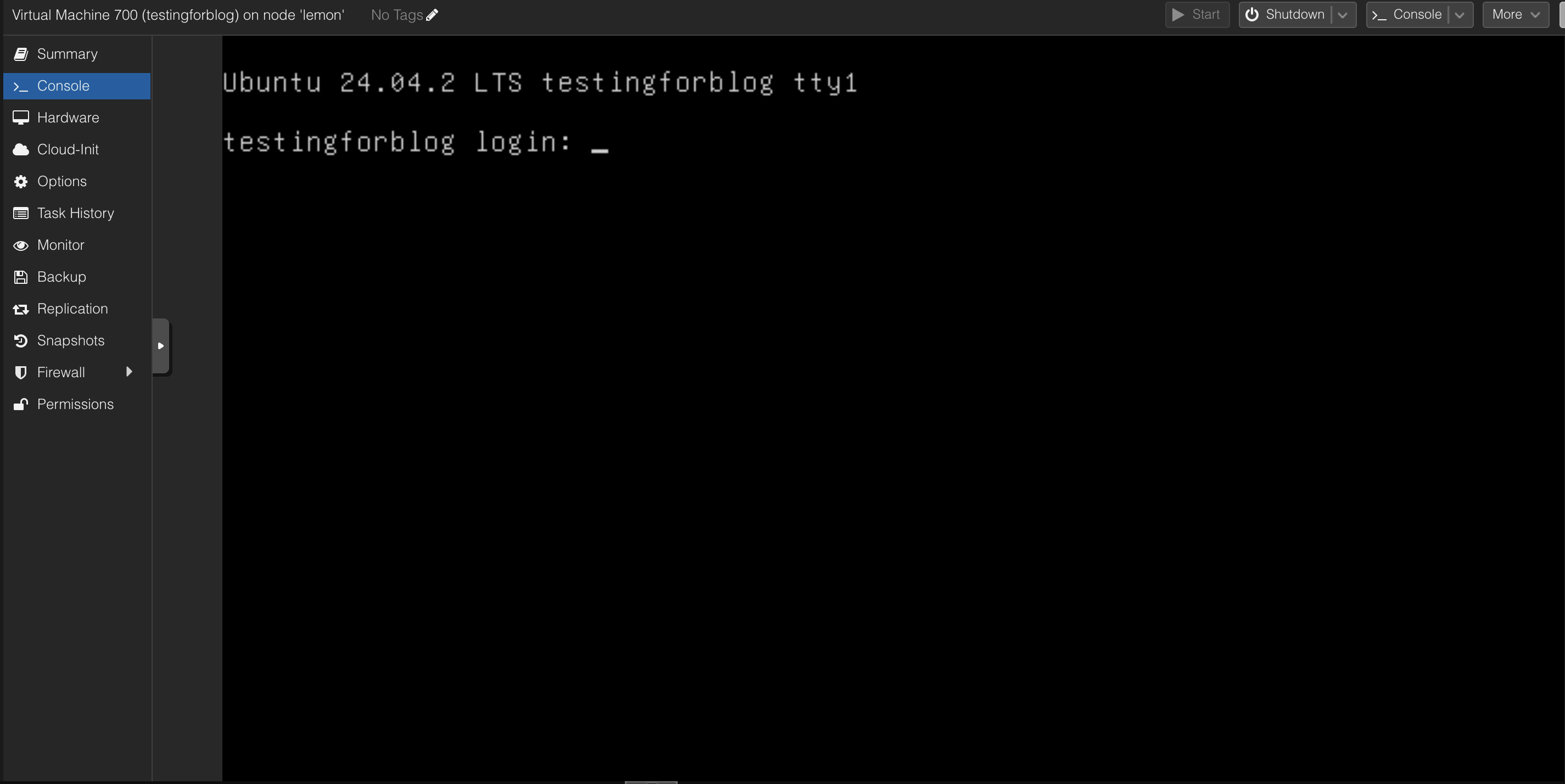 Starting VM